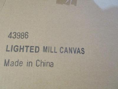 Canvas Light Up Snow Trees & Mill