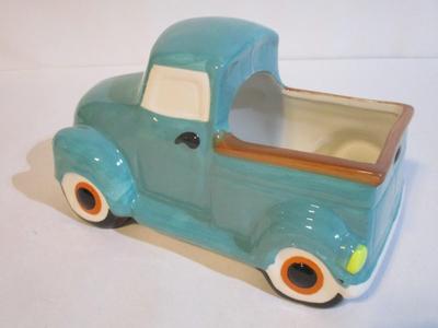 2 - New Robert Stanley Ceramic Teal Truck Planters