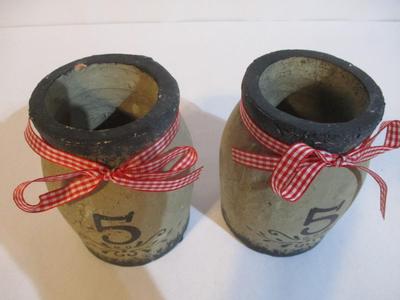 New Pair Of #5 Pottery Jars