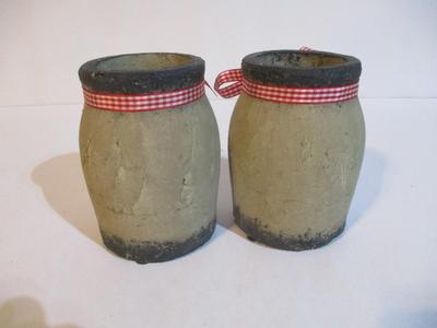 New Pair Of #5 Pottery Jars