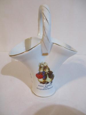 Vintage Peter Rabbit The World Of Beatrix Potter Ceramic Basket