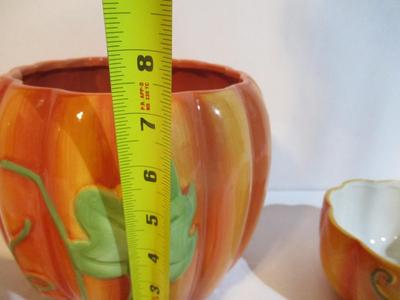 Vintage Pumpkin Coffee Mugs & Bowl & Pot