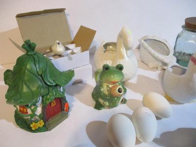 New Goose Eggs & Planters Frog Decor & Swan Decor