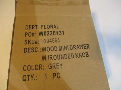8 - New Grey Wood Mini Drawer With Rounded Knob