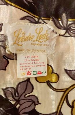 Vtg 60s Leisure Lady Novelty Hostess Maxi Dress