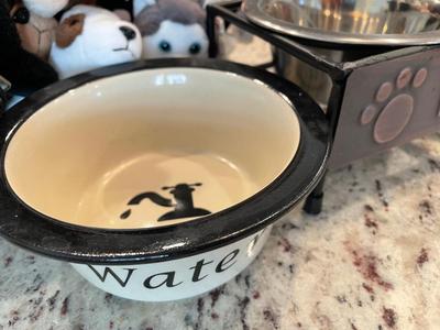 Dog lovers lot! Cute door wreath, cup, bowls, beanie babies