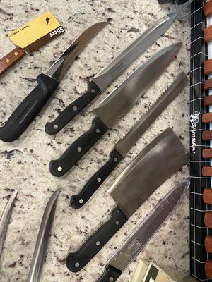 Misc kitchen utensil lot with sharpeners and food scale