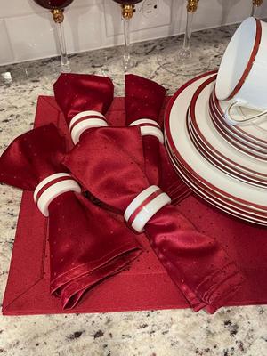 Complete dinner place setting for 8
