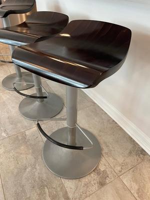 3 modern swivel height adjustable bar stools