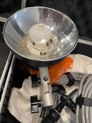 Novatron VR Studio Lighting Flash Head Lamp Kit w/ Stands, cords, carrying case and Umbrellas