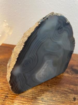 White Onyx Fish & Dolphin Carving Natural Blue Agate, Healing Crysta