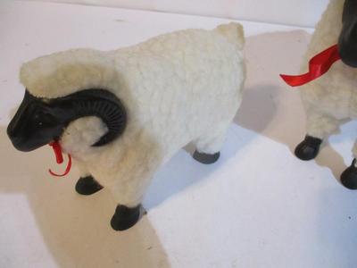 White Wool Rams With Ceramic Legs