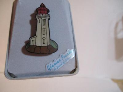 Vintage Glacier Pearle Abalone Shell Lighthouse Pin