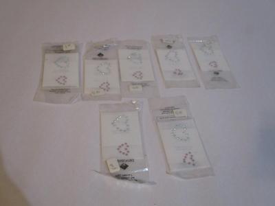 New Swarovski Double Heart Crystal Body Jewelry Sets