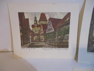 Antique Pair Of Convex Bubble Glass Dried Flowers Hummel Art Paintings & Prints