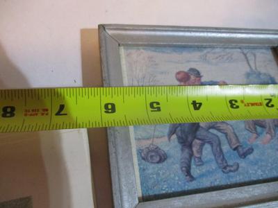 Antique Pair Of Convex Bubble Glass Dried Flowers Hummel Art Paintings & Prints