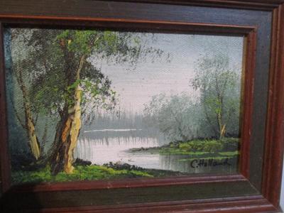 Antique Pair Of Convex Bubble Glass Dried Flowers Hummel Art Paintings & Prints
