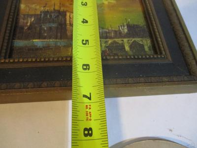 Antique Pair Of Convex Bubble Glass Dried Flowers Hummel Art Paintings & Prints