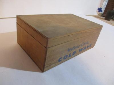 Vintage 1950's Helene Curtis Cold Wave Wooden Box