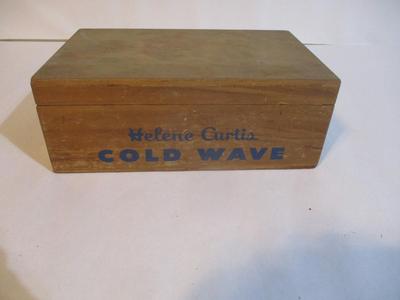 Vintage 1950's Helene Curtis Cold Wave Wooden Box