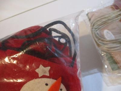 Holiday Burlap Bags Snowman Treat Bags