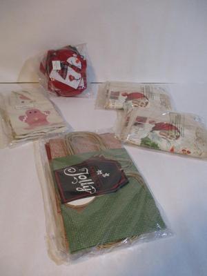 Holiday Burlap Bags Snowman Treat Bags