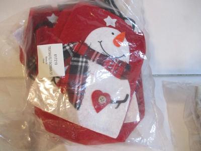 Holiday Burlap Bags Snowman Treat Bags