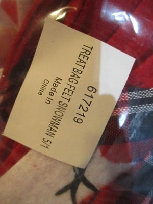 Holiday Burlap Bags Snowman Treat Bags