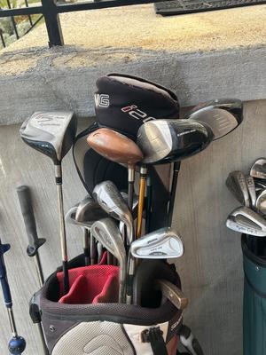 LOT 81G: Golf Collection - Bags, Clubs, Balls, Tees, Trainers, Travel Bag
