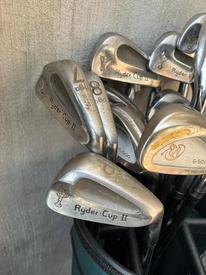 LOT 81G: Golf Collection - Bags, Clubs, Balls, Tees, Trainers, Travel Bag