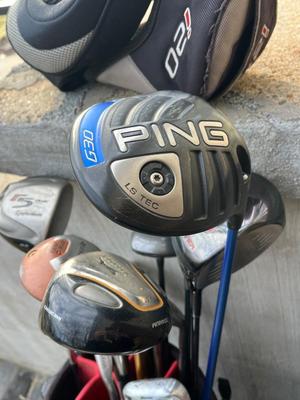 LOT 81G: Golf Collection - Bags, Clubs, Balls, Tees, Trainers, Travel Bag