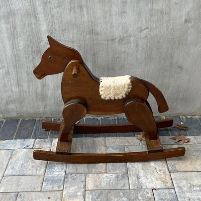 LOT 82G: Vintage Wooden Rocking Horse