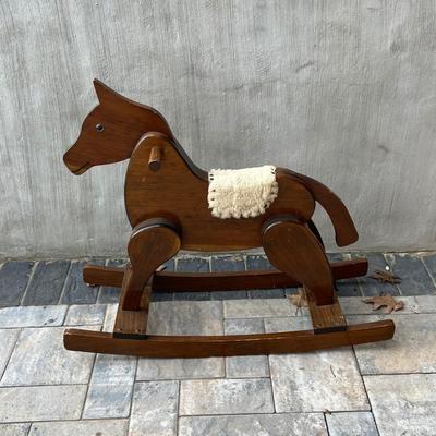 LOT 82G: Vintage Wooden Rocking Horse