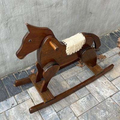 LOT 82G: Vintage Wooden Rocking Horse