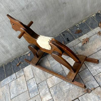 LOT 82G: Vintage Wooden Rocking Horse