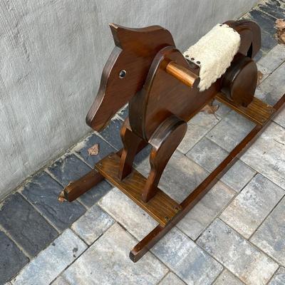 LOT 82G: Vintage Wooden Rocking Horse