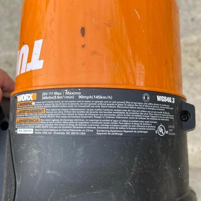 LOT 84G: Worx 20V Cordless Leaf Blower and Weed Wacker with 3 Batteries and Charger