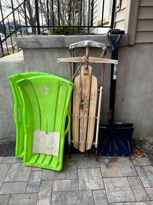 LOT 85G: Winter Work and Play - Sleds and Snow Shovels