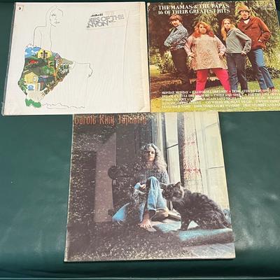 LOT 87Z: Classic Folk / Pop Vinyl Record Albums - Mamas & The Papas, Simon & Garfunkel, James Taylor and More