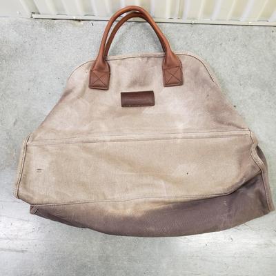 Brass Top Fireplace Screen, Brass Fireplace Tools and L.L. Bean Log Bag (2058R-MG)