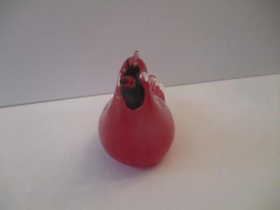 Cardinal Bird Murano Style Art Glass Paperweight