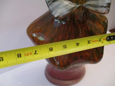 Art Glass Vase Woman Bust Figural 12 1/2" Tall