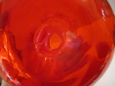 Hand Blown Glass Ruby Red Apporx 6 1/4" Vase With Ruffled Rims