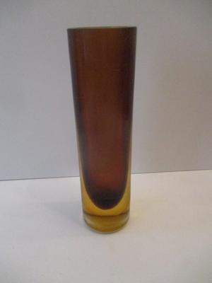 Approx 8 1/2" Brown Glass Vase