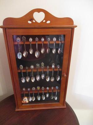 Spoon Display Rack With Souvenir Spoons