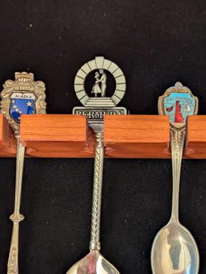 Spoon Display Rack With Souvenir Spoons
