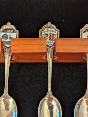 Spoon Display Rack With Souvenir Spoons