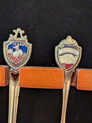 Spoon Display Rack With Souvenir Spoons