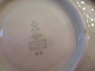 Vintage Handpainted Bavaria Ornament Bareuther Bavaria Elfenbein Royal Stafford Porcelain Tea Cup & Saucers