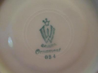 Vintage Handpainted Bavaria Ornament Bareuther Bavaria Elfenbein Royal Stafford Porcelain Tea Cup & Saucers